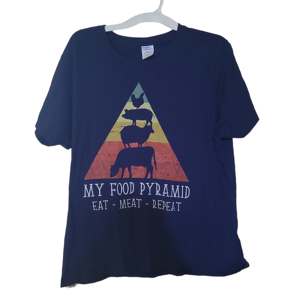 Port and company my food pyramid tshirt